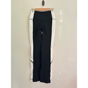 Lululemon Run Ice Queen Pant Black Polar Cream Tight Reflective Size 8 Bootcut